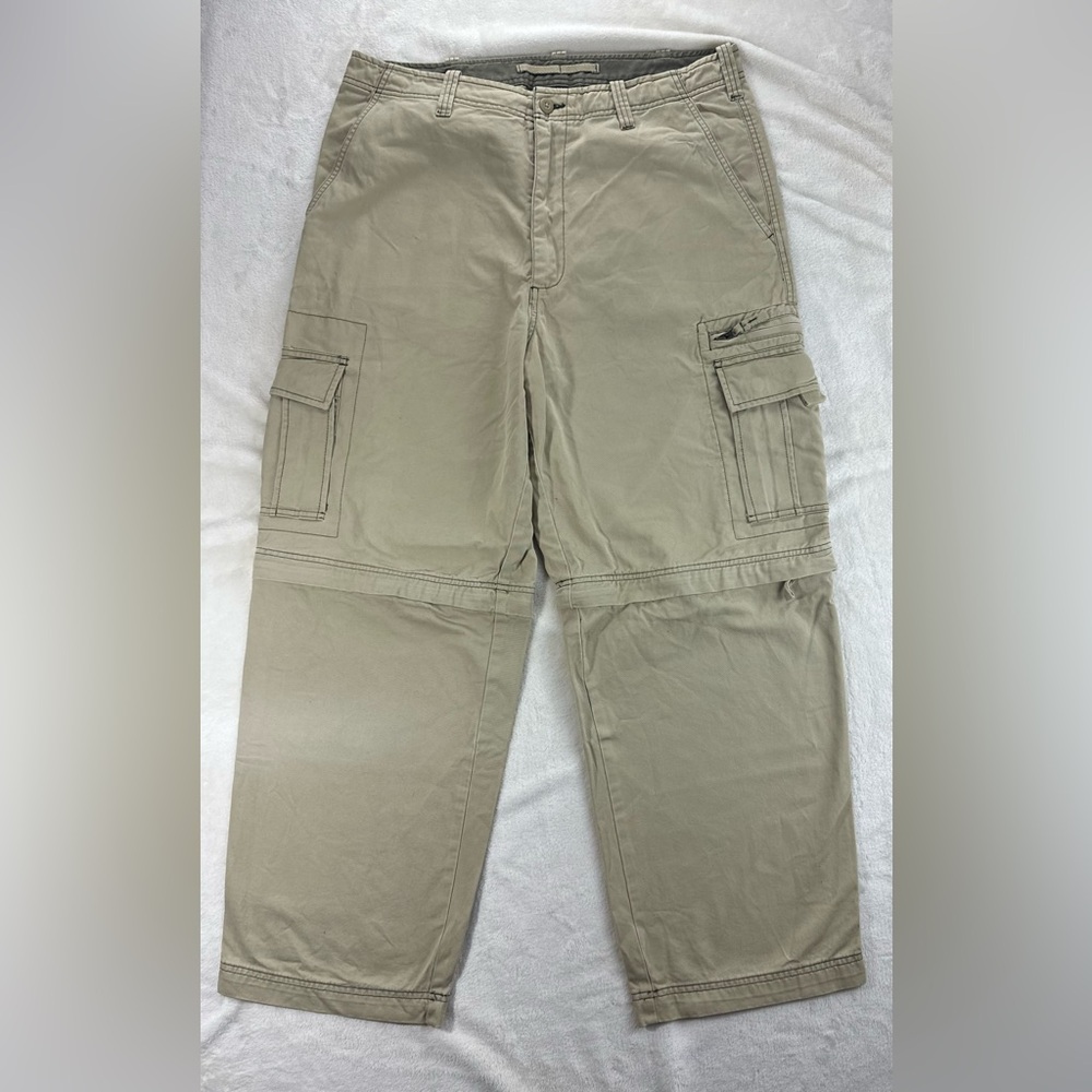 Oldβ Navy Menβs Cargo Convertible Pants Khaki Beige 36x30 Zip-Off Hiking Outdoor - Picture 3 of 14